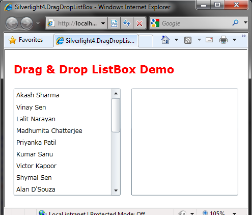Drag and Drop Operation in Silverlight ListBox