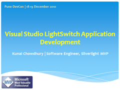 Pune DevCon Event: Download Visual Studio LightSwitch Slides