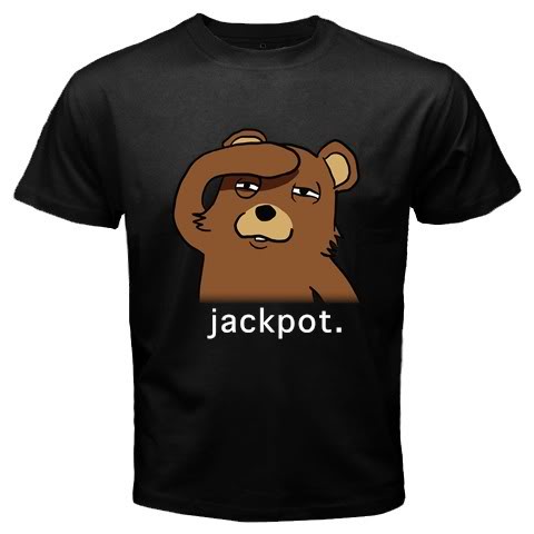 Pedobear Jackpot Black T-Shirt