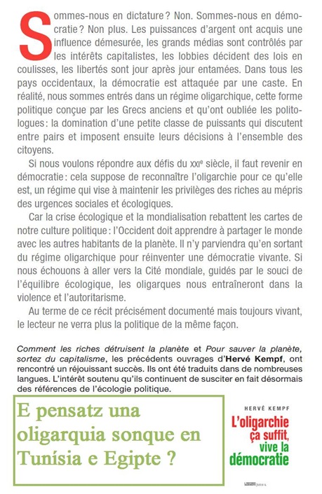 Oligarquia quatrena pagina de cobèrta Hervé Kempf