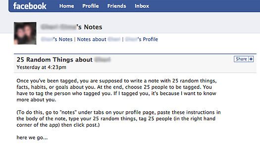 that viral thing facebook 25 random things about