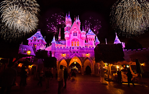 Fireworks above Sleeping Beauty's Castle, Disneyland