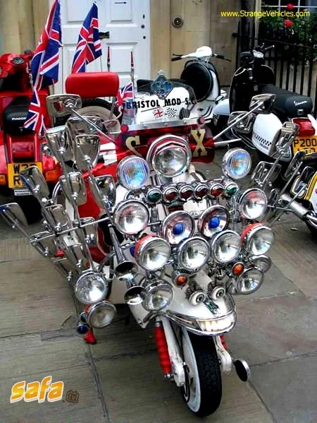 Motorbike with so many lights