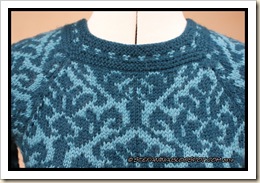 Forest sweater- close-up neck