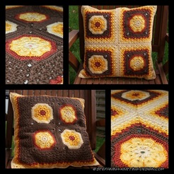 African flower square cushion finished