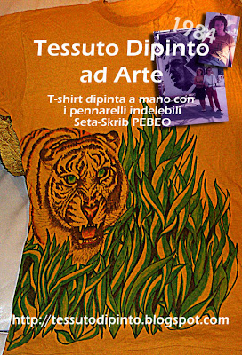 Tigre nella giungla dipinta a mano su T-shirt