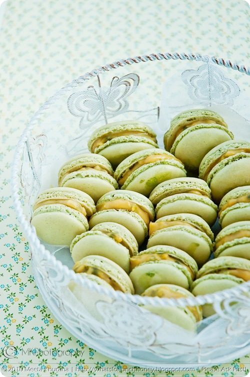 Matcha Macarons with Passionfruit Curd (0081) by MeetaK