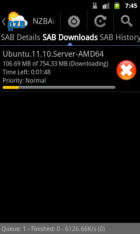NZBAir - SABNzb &amp; Usenet NZB Screen 3
