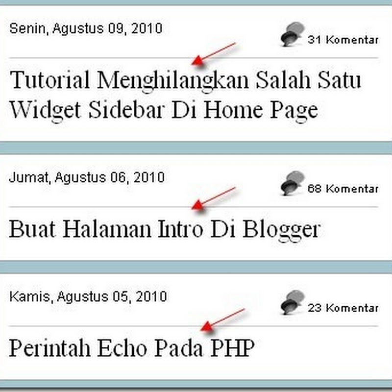 Post Titles Only in Blogger Page