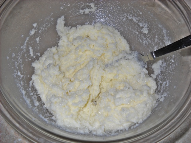 Butter and Sugar mixed in bowl 