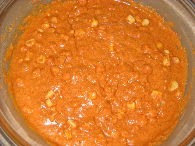 chili cheese cornbread mix in mixing bowl 