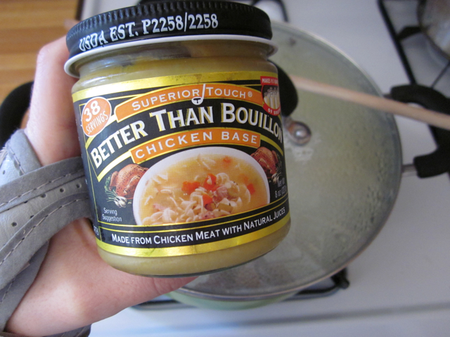 Jar of better than bouillon chicken base