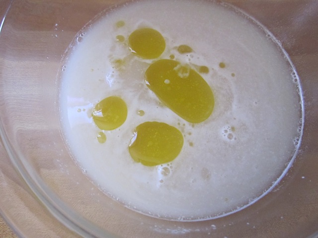 olive oil added to yeast water