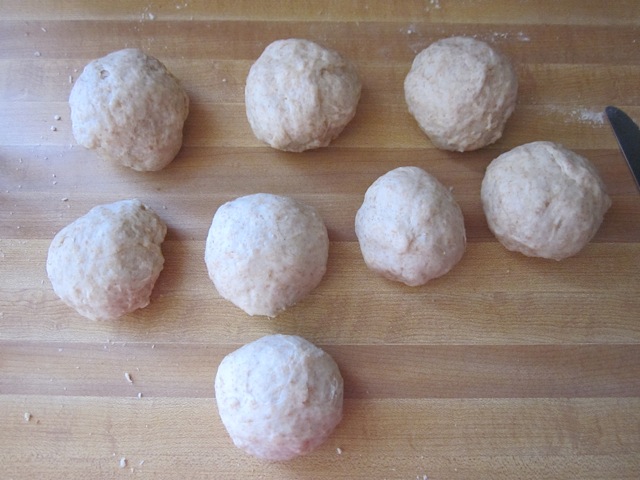 pieces of dough shaped into balls 