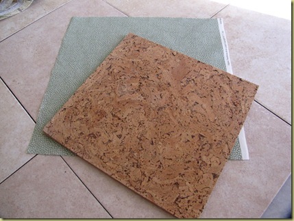 cork tile and fabric
