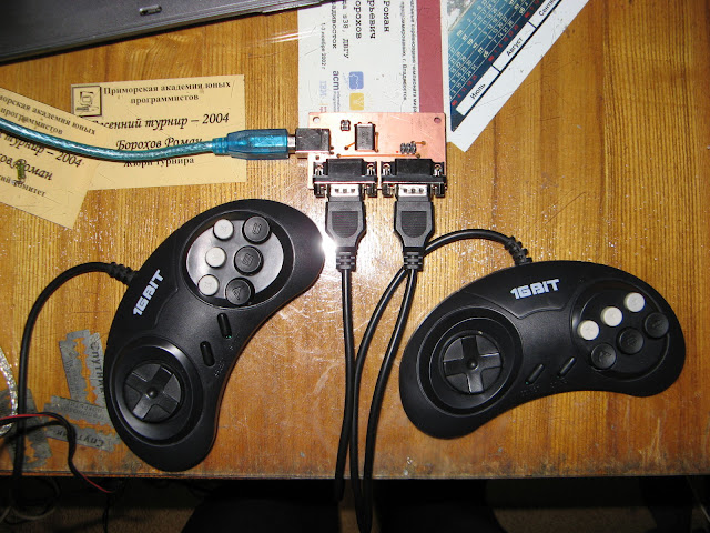 2SMD2USB - USB-адаптор для двух геймпадов Sega Mega Drive