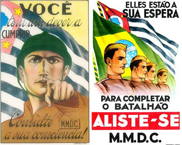Cartaz convocando voluntários para a revolução de 1932. Fonte: Revista Mundo Ilustrado. Clique para ampliar