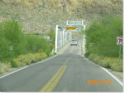 second one lane bridge on Apache Trail; we had to wait