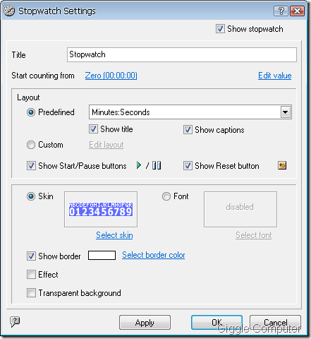 Timeleft - Add stopwatch
