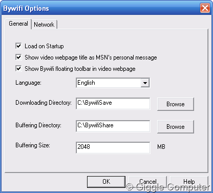 Bywifi - Options - General