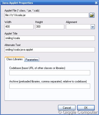Java applet