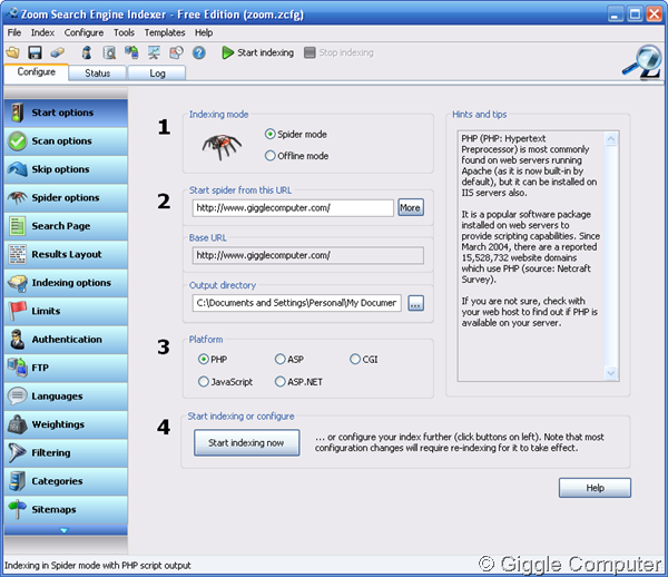 Zoom Search Engine Indexer