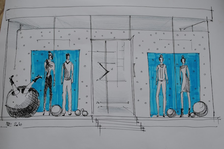 Рисунок витрины магазина 7 класс изо карандашом