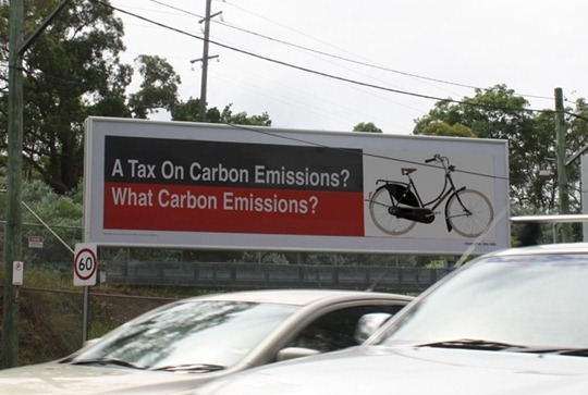 Faux bicycle billboard in Australia