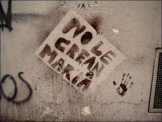 No le crean, stencil, street art