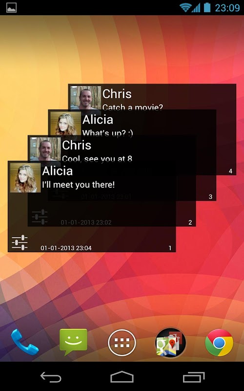 Android application Flip Sms Widget screenshort