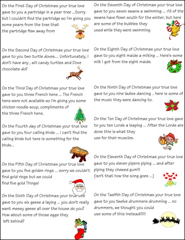 12 Days of Christmas webb versi