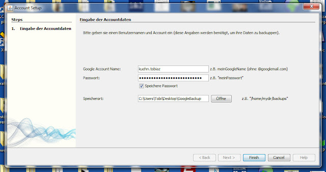 Login mit BackupGoo