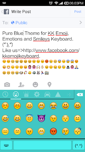 Pure Blue- Emoji Keyboard