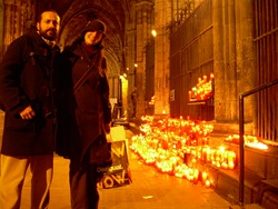 Mireia y yo. Claustro de la catedral,Barcelona