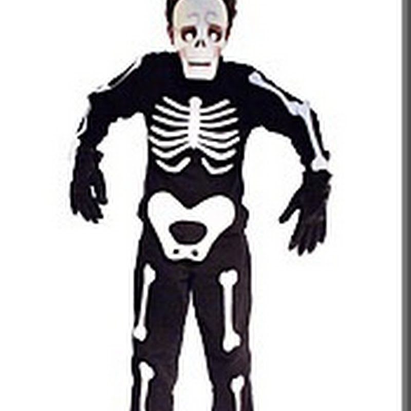 Disfraz de esqueleto con plantillas de huesos
