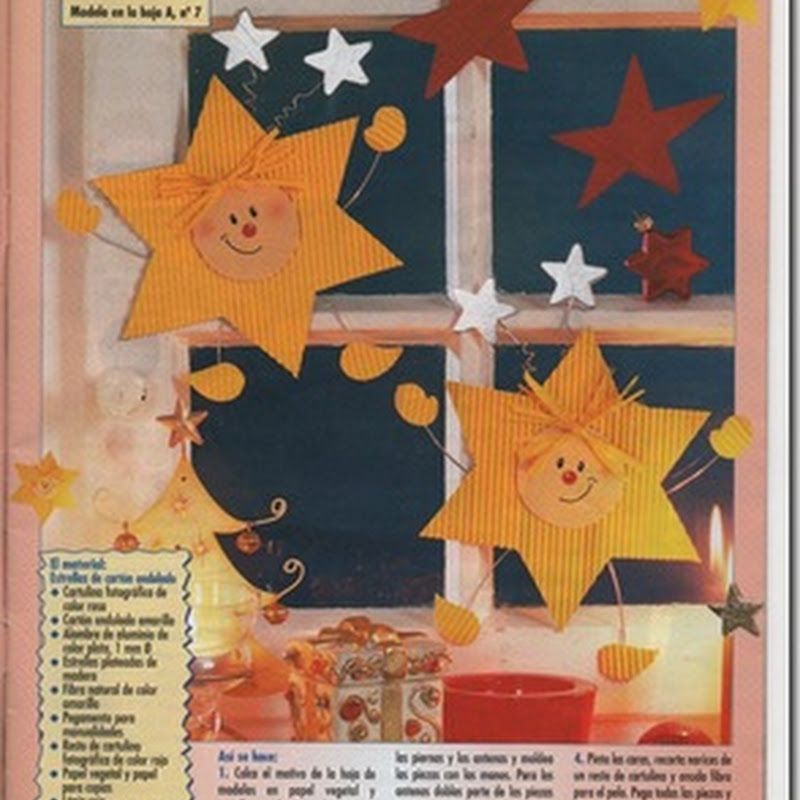 Manualidad para Navidad: Estrellas de cartón corrugado