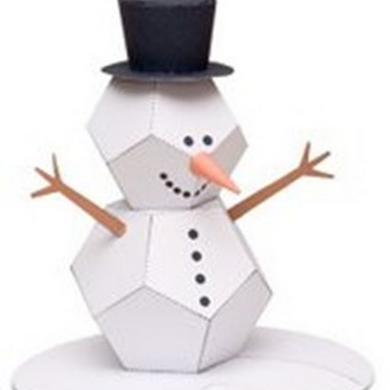 Manualidad muñeco de nieve hecho con dodecaedros