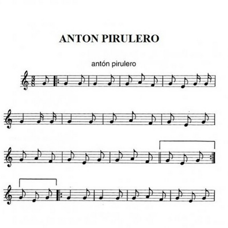 Partituras canciones infantiles; Antón Pirulero