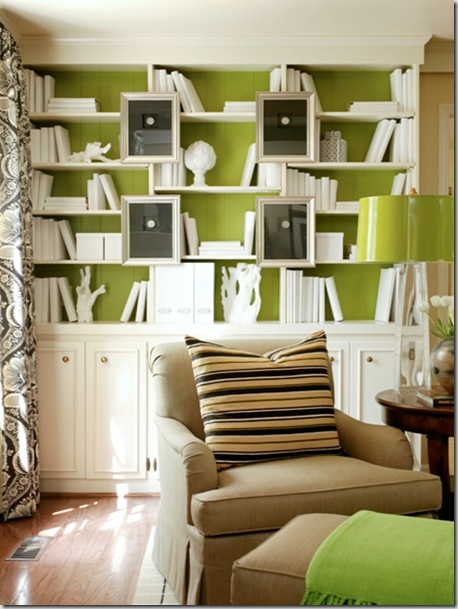 tobi farley bookcase green background