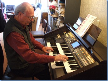 Our Past President and host for the day, George Watt playing his Technics GA3 organ