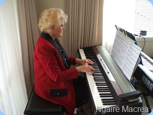Ngaire McRae savouring the Korg SP250 digital piano