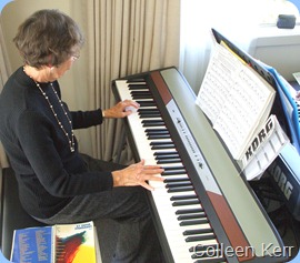 Colleen Kerr entertaining us on the Korg SP250 digital piano