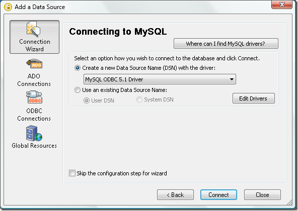 Connecting to MySQL