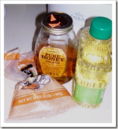brown sugar, honey & oil