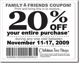 christmas tree shop coupon