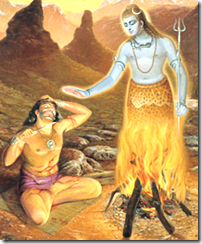 Vrikasura praying to Lord Shiva
