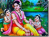 Sita Devi with Lava and Kusha
