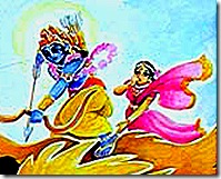 Krishna battling the demigods