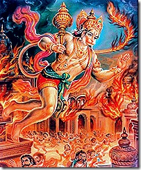 Hanuman setting fire to Lanka
