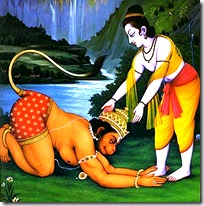Lord Rama meeting Hanuman